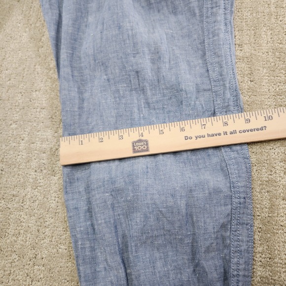Athleta Cabo Linen Joggers Women 18 Blue Elastic Waist Drawstring Athleisure - Picture 7 of 11